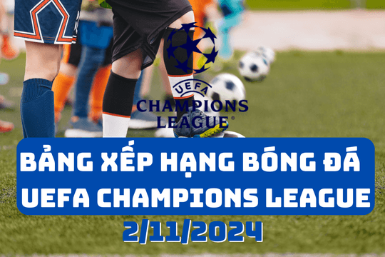 Bảng xếp hạng Premier League 2024/2025 mới nhất ngày 2/11/2024