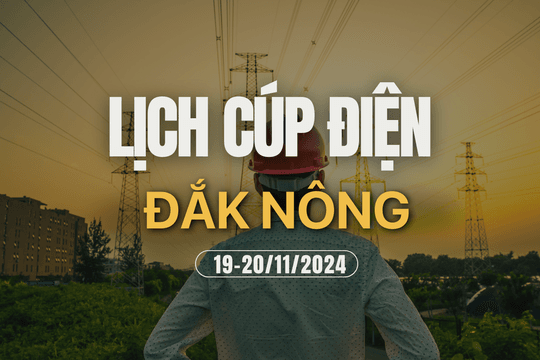 Lịch cúp điện ở Đắk Nông ngày 19/11 và 20/11/2024