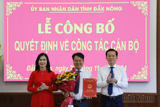 Đồng chí Nguyễn Nhân Bản giữ chức Chánh Văn phòng UBND tỉnh Đắk Nông
