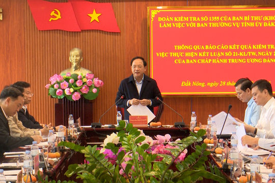 Đắk Nông thực hiện nghiêm túc Kết luận số 21