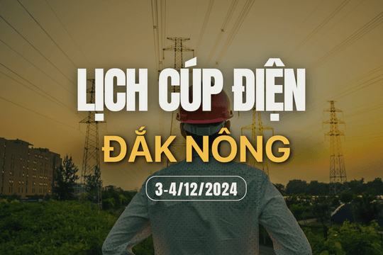 Lịch cúp điện ở Đắk Nông hôm nay 3/12 và ngày mai 4/12/2024