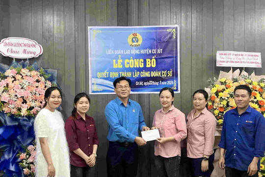 Đắk Nông vượt chỉ tiêu phát triển công đoàn cơ sở