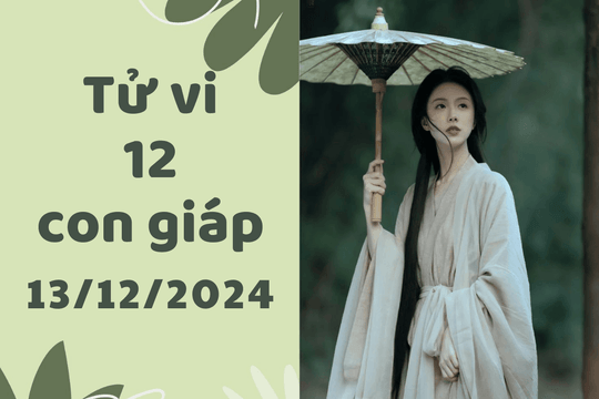Tử vi ngày mới 12 con giáp thứ 6 ngày 13/12/2024: Tý mất bình tĩnh, Tỵ đừng tham lam