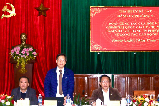 Học viện Chính trị quốc gia Hồ Chí Minh làm việc về công tác cán bộ nữ tại TP Đà Lạt