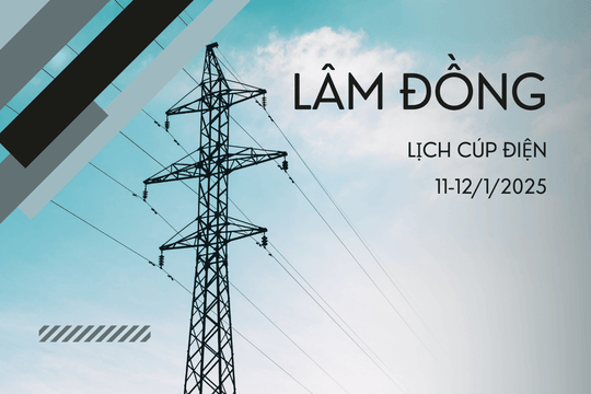 Lịch cúp điện ở Lâm Đồng hôm nay 11/1 và ngày mai 12/1/2025
