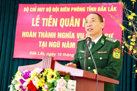 Bộ đội Biên phòng tỉnh Đắk Lắk tổ chức lễ tiễn quân nhân hoàn thành nghĩa vụ quân sự trở về địa phương