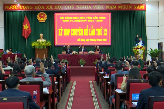 HĐND tỉnh Đắk Nông thông qua 7 nghị quyết chuyên đề