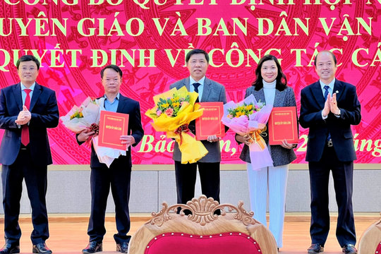 Bảo Lâm: Công bố Quyết định hợp nhất Ban Tuyên giáo và Ban Dân vận Huyện ủy