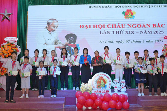 Di Linh: Tuyên dương 83 đội viên tiêu biểu đạt Danh hiệu Cháu ngoan Bác Hồ