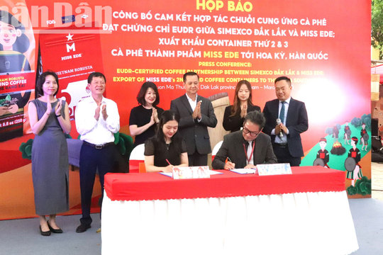 Simexco Daklak và MISS EDE ký cam kết hợp tác về chuỗi cung ứng cà-phê xuất khẩu đạt chứng chỉ EUDR