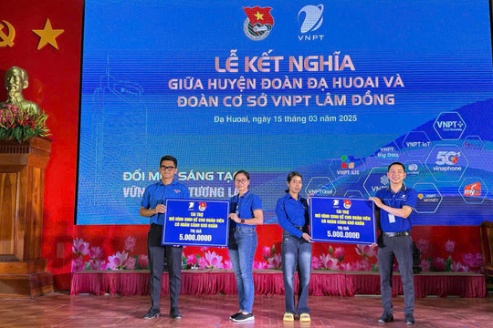Đoàn cơ sở VNPT Lâm Đồng và Huyện Đoàn Đạ Huoai kết nghĩa hỗ trợ chuyển đổi số