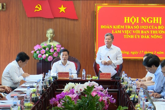 Thông qua dự thảo báo cáo kết quả kiểm tra tại Đắk Nông