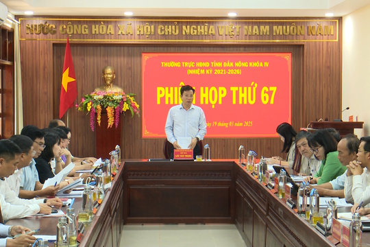 Phiên họp thứ 67, Thường trực HĐND tỉnh Đắk Nông