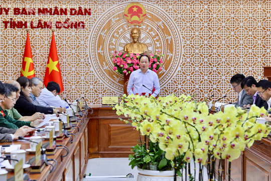 Chủ tịch UBND tỉnh Lâm Đồng Trần Hồng Thái chủ trì Hội nghị đánh giá tình hình kinh tế - xã hội Quý I/2025