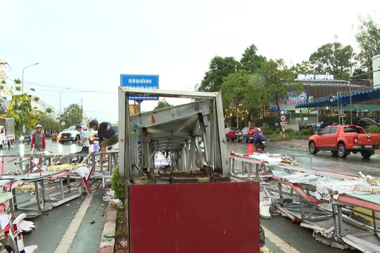 TP. Gia Nghĩa: Mưa lớn làm đổ sập cổng chào và nhiều cây cối