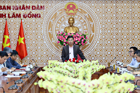 Phó Chủ tịch UBND tỉnh Lâm Đồng Đinh Văn Tuấn làm việc trực tuyến với lãnh đạo 2 huyện Di Linh và Đam Rông