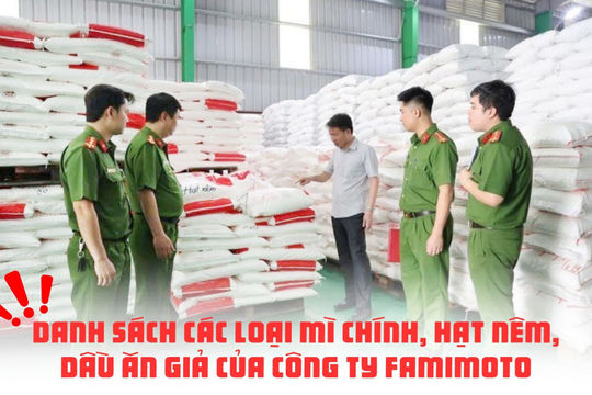 Danh sách các loại mì chính, hạt nêm, dầu ăn giả của công ty Famimoto