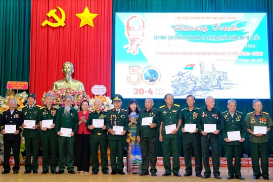 Đắk Nông gặp mặt hơn 260 cựu chiến binh tiêu biểu nhân kỷ niệm 50 năm Ngày giải phóng miền Nam