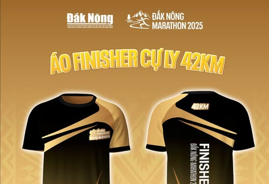Áo Finisher 42km Đắk Nông Marathon 2025 - Dấu ấn nhà vô địch đường dài