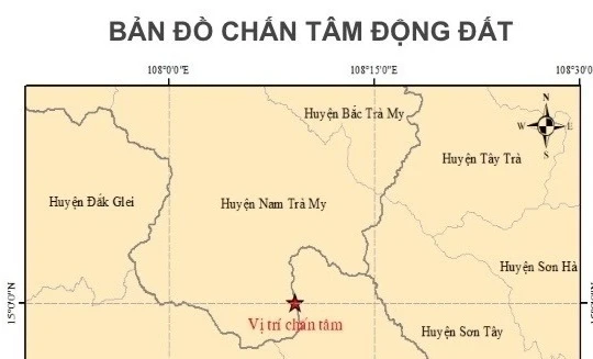 Động đất tại huyện Kon Plông, tỉnh Kon Tum