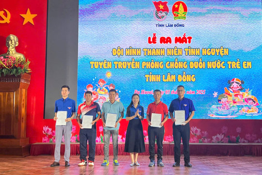 Ra mắt Đội hình Thanh niên tình nguyện tuyên truyền phòng chống đuối nước trẻ em tỉnh Lâm Đồng