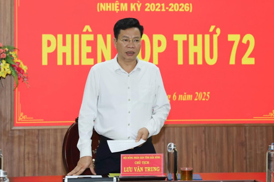 Đồng chí Lưu Văn Trung chủ trì Phiên họp thứ 72, Thường trực HĐND tỉnh Đắk Nông