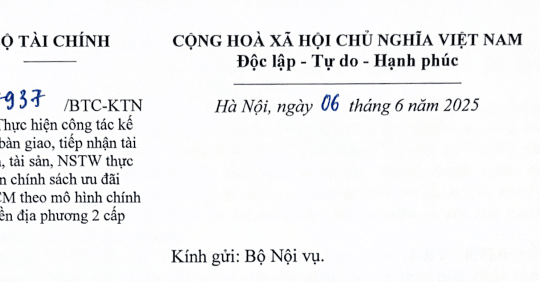 Công văn 7937: Hướng dẫn thực hiện chính sách ưu đãi NCCCM theo mô hình chính quyền địa phương 2 cấp