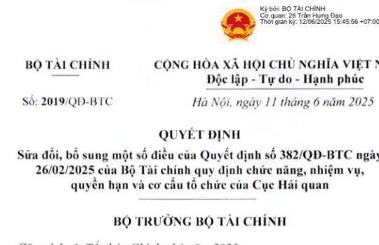 Quyết định 2019: Chính thức điều chỉnh lại tên gọi trụ sở và địa bàn quản lý Chi cục Hải quan khu vực