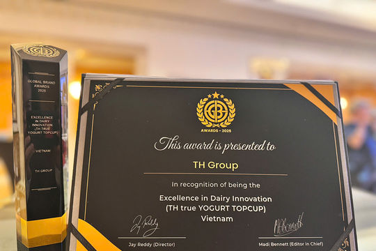 Ba sản phẩm sữa chua TH thắng lớn tại Giải thưởng Thương hiệu Toàn cầu (Vương Quốc Anh)