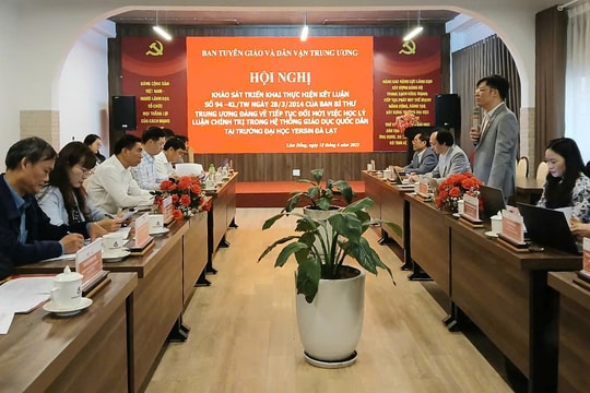 Ban Tuyên giáo và Dân vận Trung ương khảo sát kết quả thực hiện đổi mới việc học tập lý luận chính trị tại Trường Đại học Yersin Đà Lạt