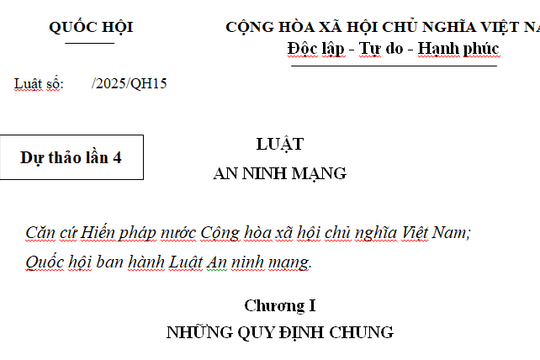 Đã có dự thảo Luật An ninh mạng