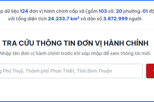 Tra cứu thông tin đơn vị hành chính tỉnh Lâm Đồng mới
