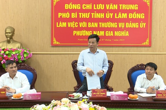 Phó Bí thư Tỉnh ủy Lưu Văn Trung làm việc với phường Đông Gia Nghĩa, Nam Gia Nghĩa