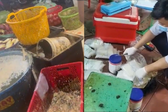 Công an TP. Hồ Chí Minh kiểm tra, phát hiện 03 cơ sở sơ chế hoa chuối bằng hàn the và hóa chất không rõ nguồn gốc