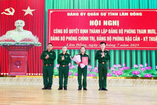 Đảng ủy Quân sự tỉnh công bố thành lập 3 đảng bộ phòng trực thuộc