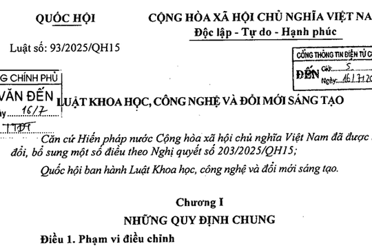 Đã có Luật Khoa học công nghệ và đổi mới sáng tạo 2025 số 93/2025/QH15