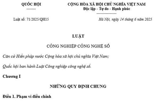 Đã có Luật Công nghiệp công nghệ số 2025