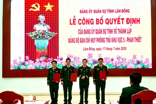 Thành lập Đảng bộ Ban Chỉ huy Phòng thủ khu vực 5 - Phan Thiết