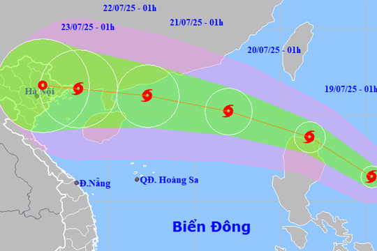 Bão Wipha sắp vào Biển Đông, gây mưa rất lớn cho miền Bắc