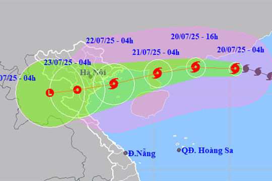 Bão số 3 Wipha giật cấp 14 cách Quảng Ninh - Hải Phòng 830km, gây mưa lớn trên 600mm