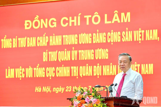 Phát biểu của Tổng Bí thư Tô Lâm tại buổi làm việc với Tổng cục Chính trị Quân đội nhân dân Việt Nam
