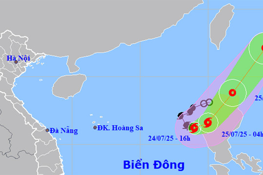 Tin bão số 4 Cỏ May mới nhất: Giật cấp 12, hướng di chuyển liên tục thay đổi