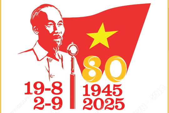 Mẫu logo chính thức tuyên truyền Kỷ niệm 80 năm Cách mạng Tháng Tám và Quốc khánh 2/9