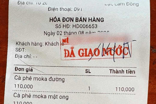 Quán cà phê ở Lâm Đồng lên tiếng về ly nước giá hơn 100.000 đồng