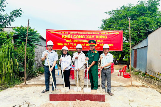 Khởi công xây dựng “Nhà tình nghĩa Quân - Dân” ở Hàm Thạnh