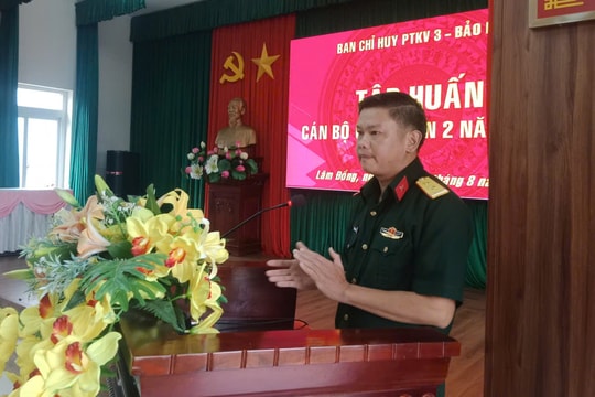 145 cán bộ, chiến sĩ Ban Chỉ huy Phòng thủ khu vực 3 - Bảo Lâm được tập huấn nghiệp vụ