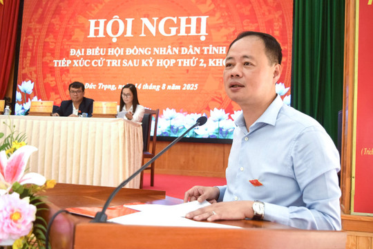 Chủ tịch HĐND tỉnh Lâm Đồng Trần Hồng Thái tiếp xúc cử tri các xã Đức Trọng, Hiệp Thạnh và Tân Hội