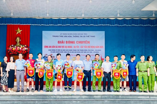 Khai mạc Giải bóng chuyền da lực lượng Công an Nhân dân liên xã khu vực Đạ Huoai, Đạ Tẻh, Cát Tiên