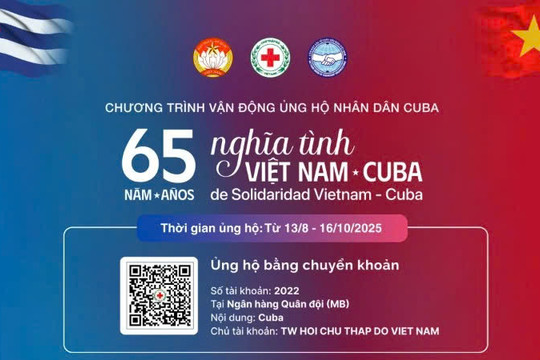 Thông tin tiếp nhận ủng hộ nhân dân Cuba của Hội Chữ thập đỏ thành phố Hà Nội