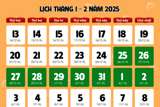 LỊCH NGHỈ TẾT ÂM LỊCH 2026 (Tết Bính Ngọ) của học sinh các tỉnh thành phố